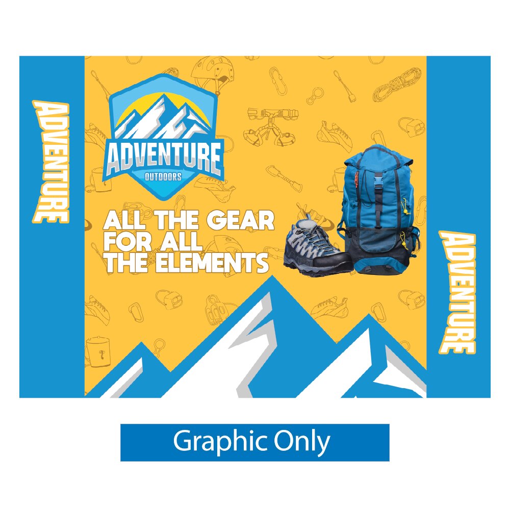 8ft Wallbox — Single Sided Graphic Only with Black Back Fabric / 10 ft